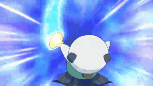 Cartoon Character Flying with Blue Light