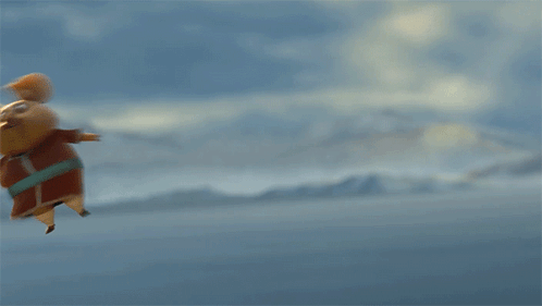 Cartoon Character Flying With Letter W GIF