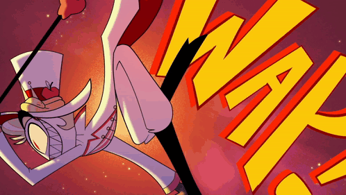 Cartoon Character Flying With Top Hat Wand Saying Wat GIF