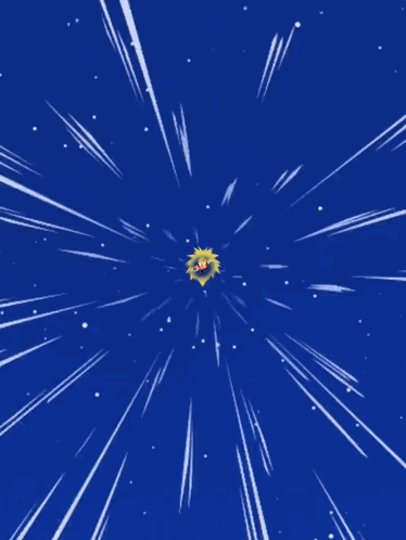 Cartoon Character Flying With Yellow Light