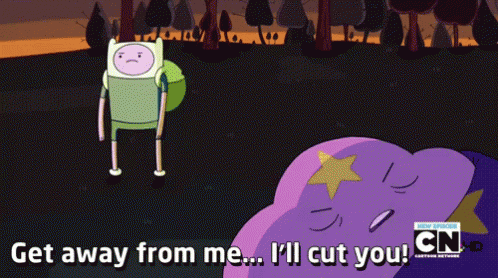 Cartoon Character Get Away From Me I'll Cut You GIF