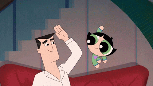 Cartoon Character Giving High Five