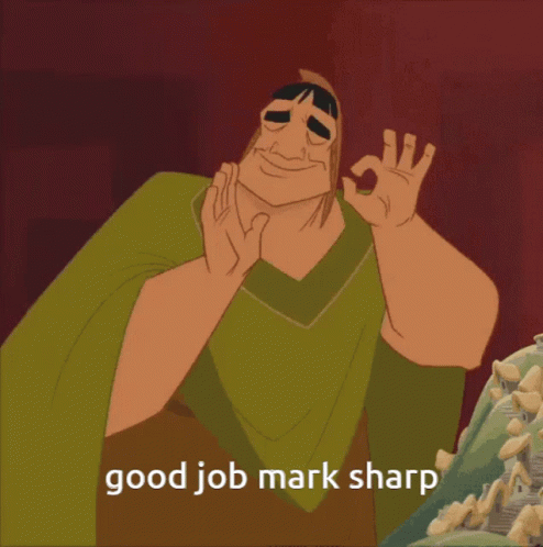 Cartoon Character Giving OK Sign Good Job Mark Sharp