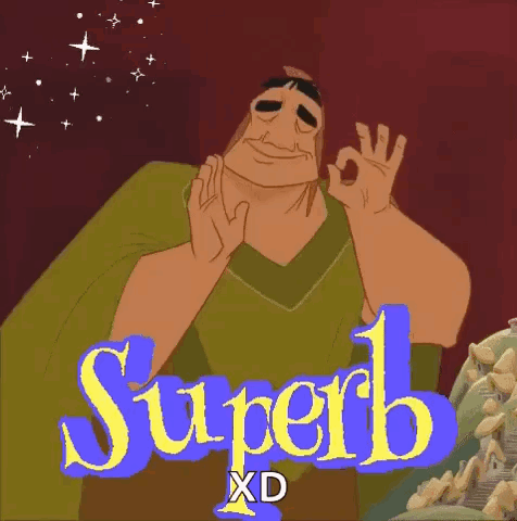 Cartoon Character Giving OK Sign Super XD