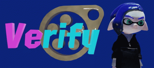 Cartoon Character Giving Peace Sign in Front of Verify Logo