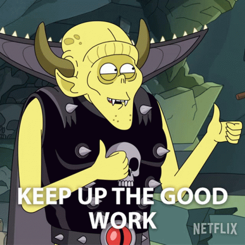 Cartoon Character Giving Thumbs Up Keep Up the Good Work