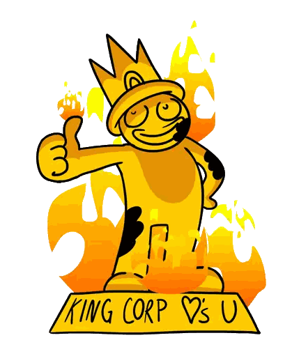 Cartoon Character Giving Thumbs Up King Corp Vs U