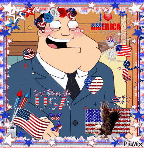 Cartoon Character God Bless the USA Shirt