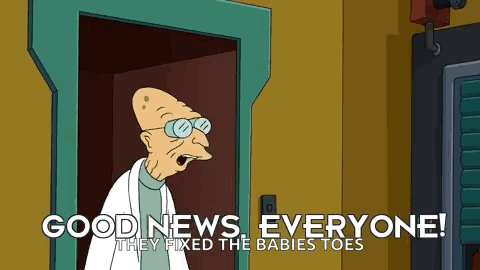 Cartoon Character Good News Everyone Baby Toes Fixed GIF