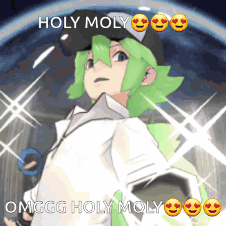 Cartoon Character Green Hair Saying Holy Moly