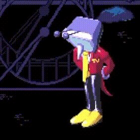 Cartoon Character Handstand In Dark With Gloves GIF