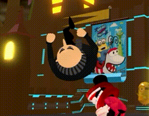 Cartoon Character Hanging Upside Down GIF