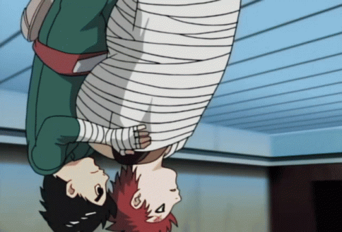 Cartoon Character Hanging Upside Down With Bandages