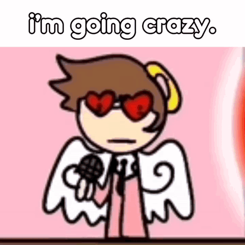 Cartoon Character Heart Sunglasses Microphone Going Crazy