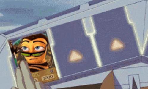 Cartoon Character Holding 1000 Card