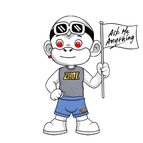 Cartoon Character Holding Ask Me Anything Flag