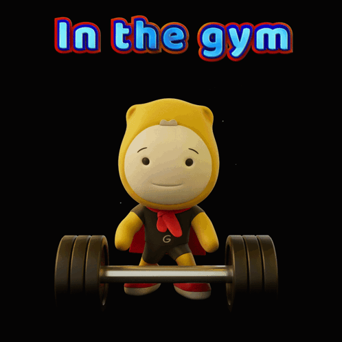 Cartoon Character Holding Barbell