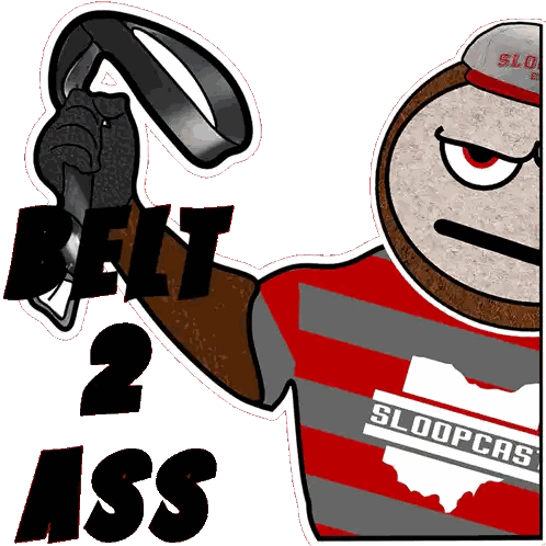 Cartoon Character Holding Belt With Belt 2 Ass