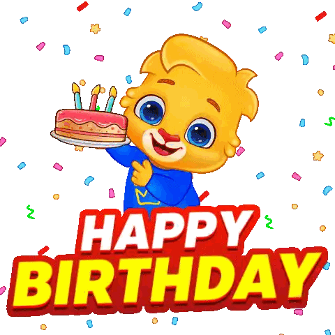 Cartoon Character Holding Birthday Cake