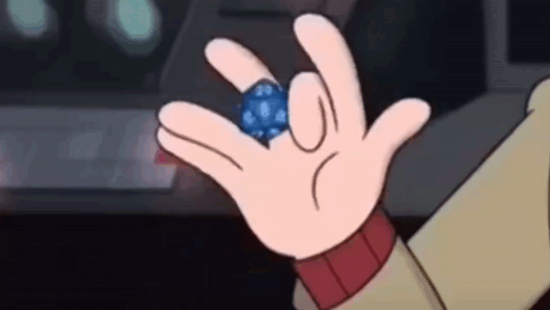 Cartoon Character Holding Blue Ring GIF