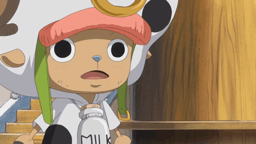 Cartoon Character Holding Bottle Saying Milk GIF