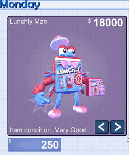Cartoon Character Holding Box of Lunchy Man