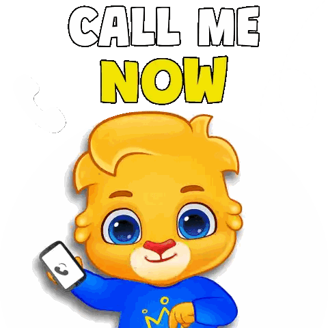 Cartoon Character Holding Cell Phone Call Me Now