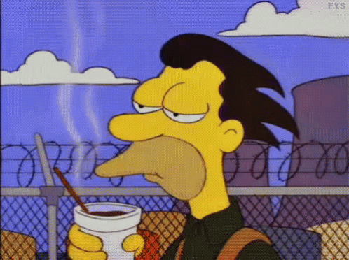 Cartoon Character Holding Coffee With Straw GIF
