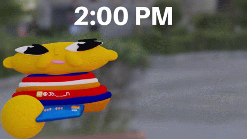 Cartoon Character Holding Credit Card Saying 2:00 Pm GIF