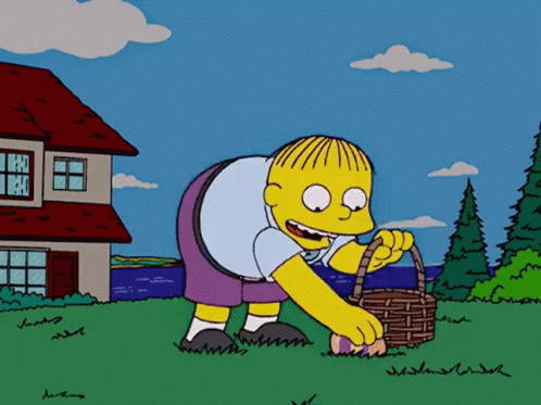 Cartoon Character Holding Easter Basket GIF