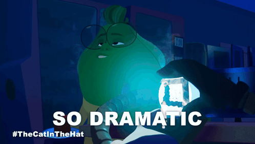 Cartoon Character Holding Flashlight Saying So Dramatic