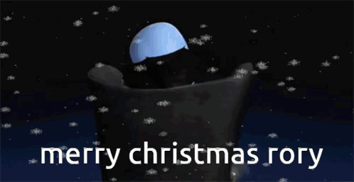 Cartoon Character Holding Gift Merry Christmas Rory
