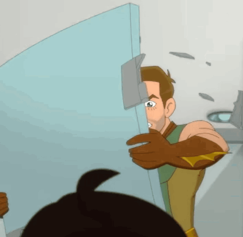 Cartoon Character Holding Glass
