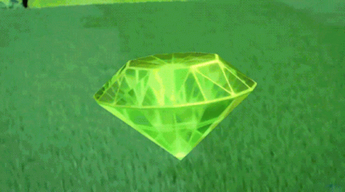 Cartoon Character Holding Green Diamond GIF