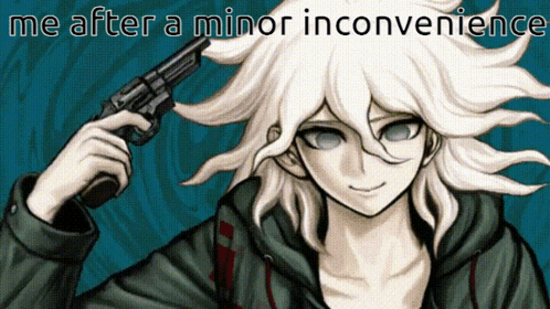 Cartoon Character Holding Gun to Head