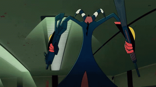 Cartoon Character Holding Gun With Dr. Toast GIF