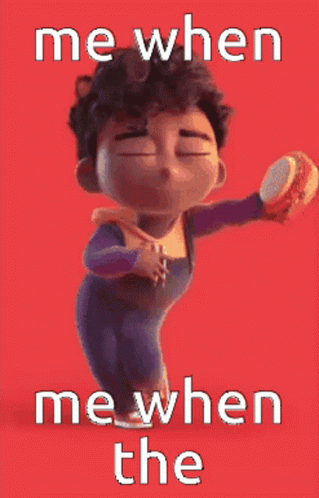 Cartoon Character Holding Hamburger Saying Me When