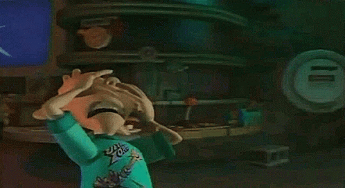 Cartoon Character Holding Head GIF