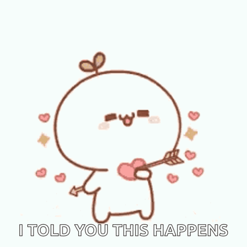 Cartoon Character Holding Heart in Mouth