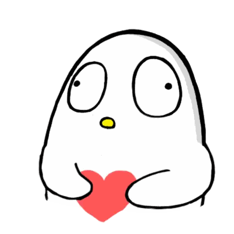 Cartoon Character Holding Heart in Mouth
