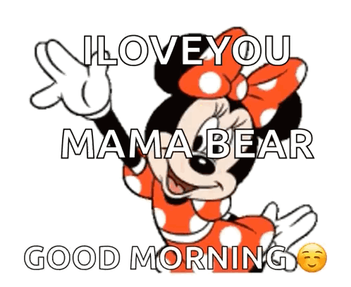 Cartoon Character Holding Heart Momma Love You Good Morning GIF