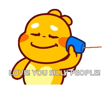 Cartoon Character Holding Heart Saying Love You Silly People