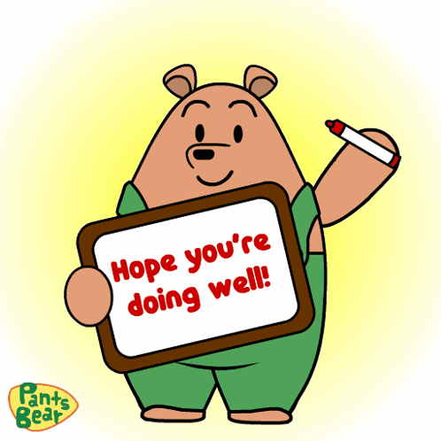 Cartoon Character Holding Hope Sign