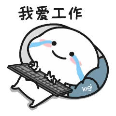Cartoon Character Holding Keyboard and Crying