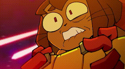 Cartoon Character Holding Laser Gun Making Funny Face
