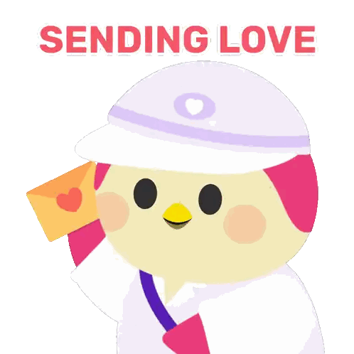 Cartoon Character Holding Love Envelope