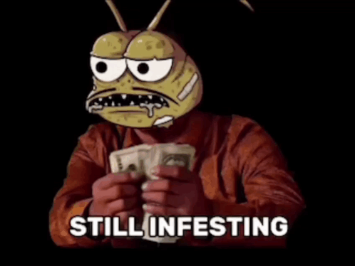 Cartoon Character Holding Money Still Infesting