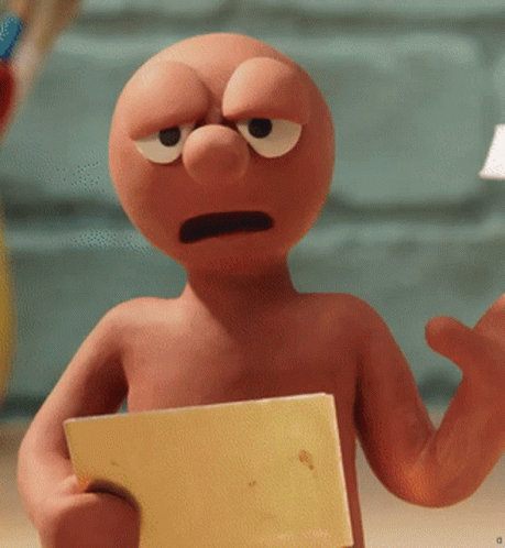 Cartoon Character Holding Paper