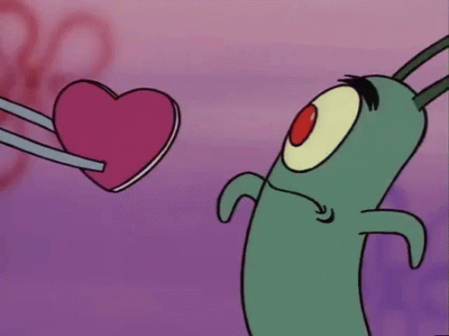 Cartoon Character Holding Pink Heart