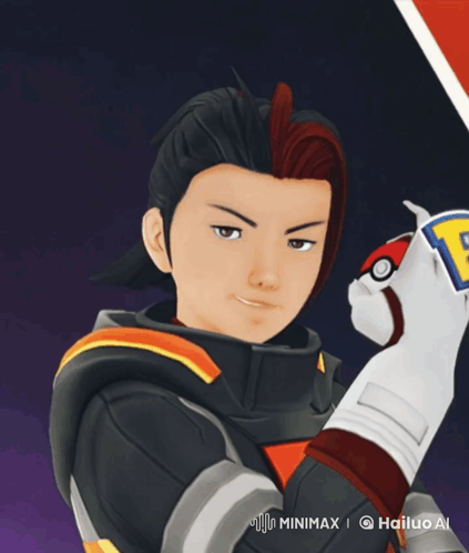 Cartoon Character Holding Pokeball With Letter E GIF